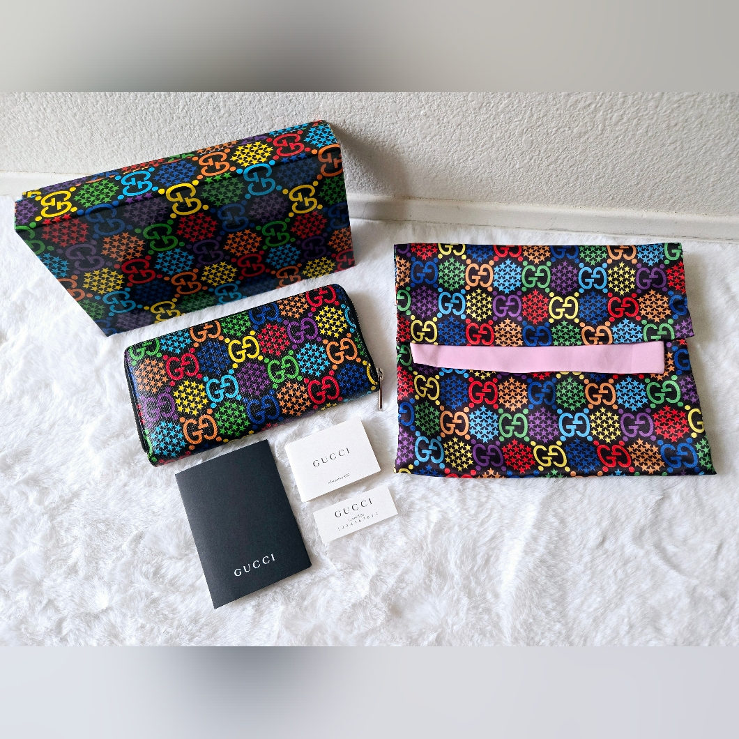 New Limited Edition Gucci Psychedelic Zip Around Wallet